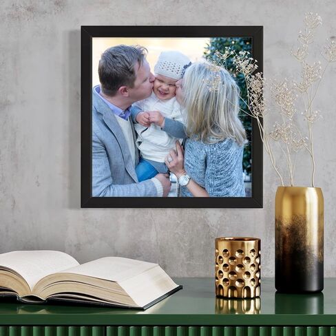 11x18 Frame Black Solid Wood Picture Frame - UV Acrylic, Foam Board Backing & Hanging Hardware Included in Kuwait