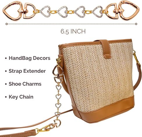 VeekyVicky Purse Strap Extender for Handbag Bag, Chain Strap Replacement Extension - Four Leaf Clover Good Luck Charm White in Kuwait