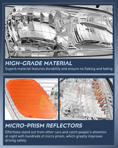 Nilight Headlight Assembly Compatible with 2000 2001 Toyota Camry Replacement Headlamp Black Housing Amber Reflector Driver and Passenger Side, 2 Years Warranty in Saudi Arabia