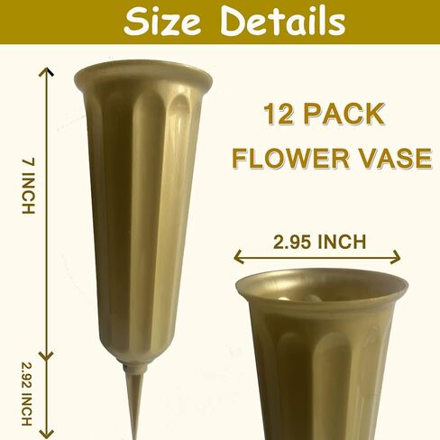 Plastic Cemetery Vases with Spikes 12 Pack Memorial Flower Vase Cemetery Decorations for Grave Decorations for Cemetery Vases for Flowers Plastic Vases for Flowers Cemetery Flowers for Grave Vase in Saudi Arabia