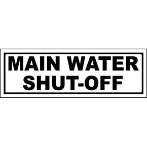 Vinyl Stickers - Bundle - Safety and Warning & Warehouse Signs Stickers - Main Water Shut-Off Sign - 3 Pack (3.5" x 5")