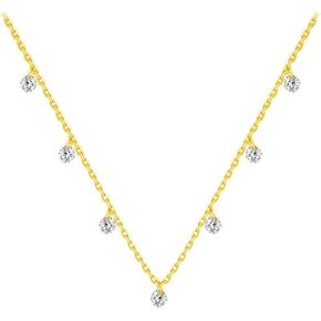 Diamond Choker Necklace for Women Girls 925 Sterling Silver Crystal Cubic Zirconia Adjustable Chain Necklaces Delicate Jewelry Gifts for Her