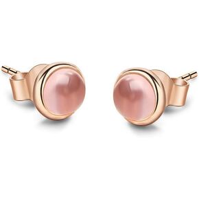 أقراط من الفضة الإسترليني المطلية بالذهب الوردي عيار 14 قيراط والكريستال الوردي الطبيعي للنساء/الفتيات in Kuwait