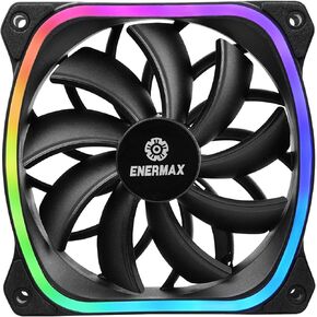 Enermax HF120 RGB PWM 120mm Case Fan, Addressable RGB Sync Via Motherboard/Control Box, 3 Fan Pack- Black; UCHF12PARGB-BP3