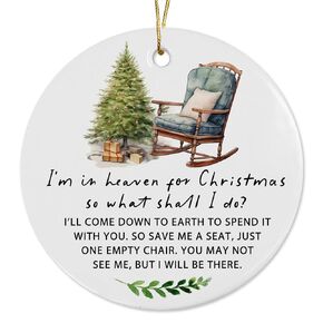 Christmas in Heaven Memorial Ornament, I’m in Heaven for Christmas, In Loving Memory Of Loss of a Loved One Angels In Heaven Remembrance Gift, In Loving Memory Ornaments
