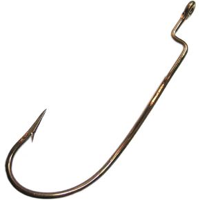 EAGLE CLAW Lazer Sharp L045G-1/0 Z-Bend Rotating Worm Hook, 8 Piece (Bronze)