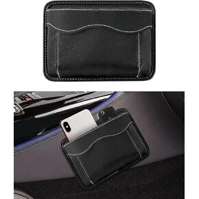 Car Side Pocket Organizer,PU Leather Storage Pocket Pouch Auto Seat Console Interior Accessories Car Seat Storage Gap Filler,Car Seat Storage Gap Filler or Car Seat, Door, Window, Console