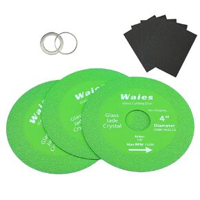 Glass Cutting Disc with 7/8" (22.23mm) Hole 4.5 Inch Glass Ceramic Cutting Polishing Disc for Angle Grinder Diamond Ultra-Thin Saw Blade for Grinding of Glass Jade Crystal Tile 5(pcs)