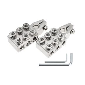 6x1/0 AWG Battery Post Terminal Connector 0 Gauge 12 Way Battery Terminal Clamps Replacement for Tapered Top Post