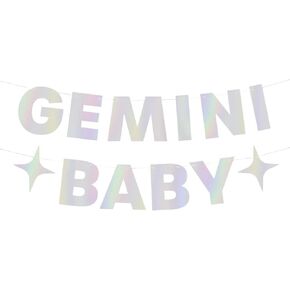 xo, Fetti Gemini Baby Birthday Party Iridescent Foil Banner - 5 Ft. | Zodiac Gemini, Horoscope, Astrology Bday Party Decorations Gift in Saudi Arabia