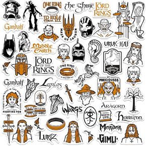 Lord of The Rings Iconic 50ct Vinyl Large Deluxe Stickers Variety Pack - Laptop, Water Bottle, Scrapbooking, Tablet, Skateboard, Indoor/Outdoor