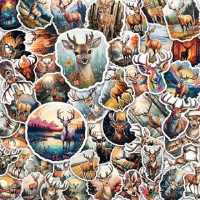 100 Pack Deer Stickers (Large Size), Deer Decal Sticker for Laptop, Phone, Car, Water Bottle, Stickers for Adult and Deer Lovers