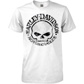 Harley-Davidson Men's T-Shirt, Willie G Skull Short Sleeve, White (3XL)