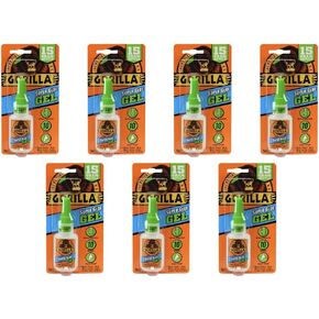 Gorilla Super Glue Gel, 15 Gram, Clear, (Pack of 7)