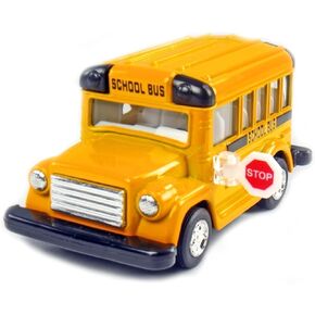 KiNSMART 4" Die Cast Metal Short School Bus with Pullback Action