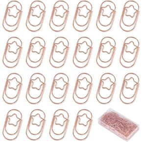 150pcs Mini Paper Clips, Star Paper Clips Bookmark Clips Metal Anti Skidding Paperclips Small for Sorting and Organizing Papers Office School Home Use (Rose Gold) in Saudi Arabia