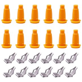 12 Front Door Panel Frame Plugs & 12 Door Panel Clips Kit Compatible with Chevy Camaro Chevelle Nova Firebird Ventura
