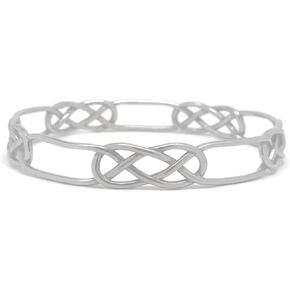 Celtic Bangle Bracelet Slip On Stainless Steel Irish Jewelry for Women Open Friendship Love Infinity Knot Design