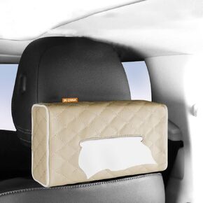 SENYAZON 100 Sheet Tissue Boxes Holder for Car Diamond PU Leather Universal Car Sun Visor or Vehicle Backseat Tissue Holder (Black)