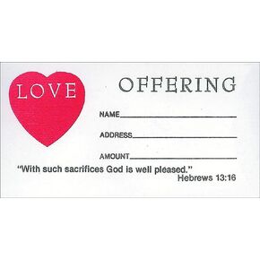 Broadman Church Supplies Love Offering Bill Size Envelope, 100 Count