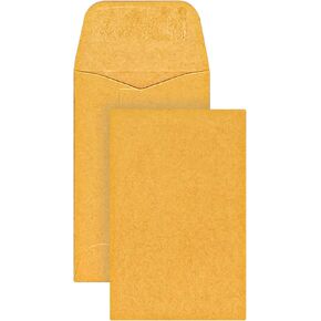 Office Depot Coin Envelopes, 1, 2 1/4in. x 3 1/2in., Brown, Pack Of 500, 77540