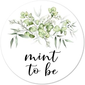 Greenery Mint to Be Stickers, 1 Inch Wedding Party Favor Sticker Labels, 120-Pack