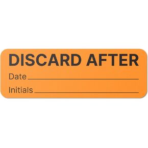300 Labels - Orange, Discard After Date Expiration Stickers - 1.5 x 0.5 inch Food Freshness Labels/Medication Expiration Stickers for Pharmacies, Bakeries, Healthcare - 1 Roll