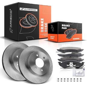 A-Premium 11.29 inch (287mm) Front Drilled and Slotted Disc Brake Rotors + Ceramic Pads Kit Compatible with Select Dodge Models - Durango 1998-1999, Dakota 1999, 6-PC Set