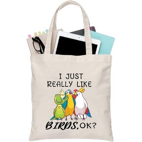 BDPWSS Parrots Lover Gift Parrot Tote Bag Bird Watching Gift i Just Really Like Birds Parrot Cockatoo Ornithologist Gift