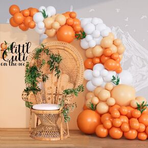DIY Orange Balloon Arch Garland Kit Little Cutie is on the Way Baby Shower Gender Neutral Orange Citrus Kids Birthday Party Backdrop Decorations (Sage Green Orange)