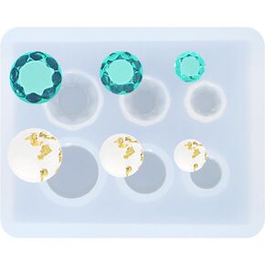 Mini Jewelry Cut Diamonds and Flat Round Resin Epoxy Silicone Mold