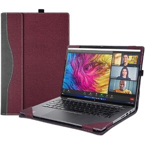 Laptop Case Cover for HP Envy x360 2-in-1 Laptop 16-ad 16z-ad 16-ac 16t-ac & for HP Zbook Firefly 16 Inch G11,Separable PU Leather Protective Bag Accessories with Thermal Vent (Burgundy)