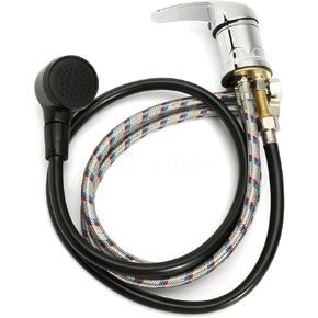 Basin Faucet Shower Head Wash Hair Tap Mixing Valve, Brass Salon Shampoo Bowl Faucet and Sprayer Kit, Salon Sink Faucet Replacement or Salon Sink Parts, Salon Spa Hot Cold Mixer