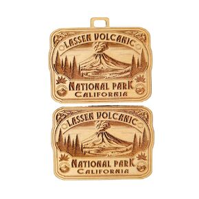 National Park Ornament Wood Christmas Cherry Magnet Made In USA Gift Assorted Ornaments State Park Magnets Handmade (Everglades Ornament)