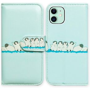 Bcov iPhone 12/12 Pro Case - Colorful Dragonfly Leather Wallet, Card Slot & Kickstand