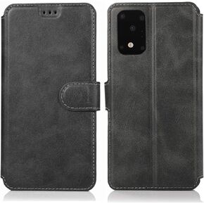 QLTYPRI Samsung Galaxy S21 5G Case PU Leather Flip Case with Card Slots Viewing Stand Magnetic Closure Flip Folio Case Simple Wallet Cover for Galaxy S21 (6.2 inch) - Brown
