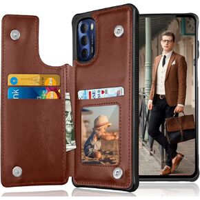 Tekcoo Wallet Case for Motorola Moto G Stylus 5G (2022) | XT2215 Minimalist Luxury PU Leather ID Cash Credit Card Holder Slots Magnetic Closure Kickstand Folio Flip Slim Protective Cover - Black