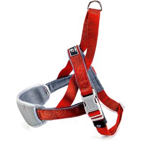 Dog Harness No Pull,Dog Walking Harness with Soft Chest Padded,Escape Proof/Quick Fit Reflective Pet Vest Harness,Easy Control for Outdoor Walking and Training Dogs red