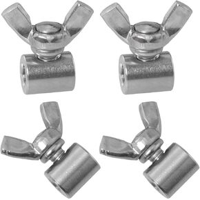 4PCS 304 Stainless Steel 4mm Hole Wire Rope Clips Single Hole Manual Wire Twisting Clamps for Wire Butterfly Screw Silver in Saudi Arabia