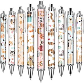 Dog Ballpoint Pens Gifts - School Office Retractable Supplies 24 Pcs Cute Gifts Bulk Black Ink Smooth Fine Point Writing Pen Colorful Graduation Birthday Gift for Women Men Teacher Students