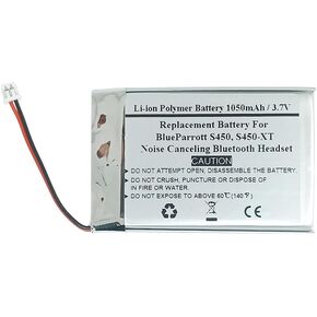 1050mAh 3.7V Replacement Battery for BlueParrot t S450, S450-XT Noise Canceling Bluetooth Headset, USN-523450PC-BL