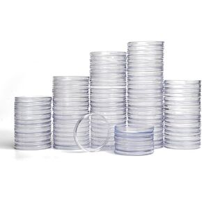 حاملات عملات Boen 100 قطعة 46 مم 25 كبسولات عملات معدنية بأحجام متنوعة (20 قطعة × 5 عبوات) حاملات عملات معدنية 16-40 مم حشوات إسفنجية مع علبة عملات معدنية لجمع العملات المعدنية. in Kuwait