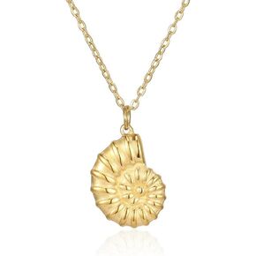 Stainless Steel 18K Gold Plated Conch Pearl Necklace Women,Ocean Jewelry Necklace Birthday Gifts for Women Girls