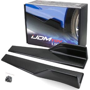 iJDMTOY Left/Right Black Carbon Fiber PP Universal Rear Side Skirt Winglets Diffusers Compatible with Car Truck SUV