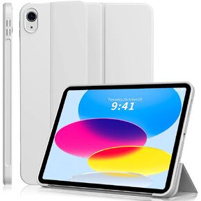 Aoub Case for iPad 10th Generation 2022 10.9 Inch, Without Pencil Holder, Trifold Stand Smart Case with Soft TPU Back, Auto Wake/Sleep, Support Touch ID for Model: A2696/A2757/A2777, Gray
