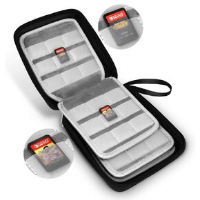 DBCOAST Nintendo Switch Game Case Transparent Pocket Bag for Storing 72 Nintendo Switch Game Cards - Black