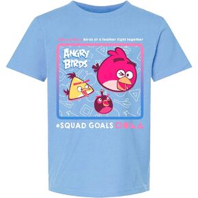 Angry Birds Official Squad Goals Short Sleeve Printed 100% Cotton T-Shirt for Boys, Girls, Unisex