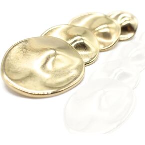 Gold Metal Shank Buttons - 12 Pcs - 4 Size Options - Luxury Wrinkle Irreguler Wave Metal Shank Buttons for Men Women Blazer Coat Uniform Shirt Suit and Jacket Sewing Craft DIY G2230