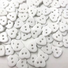 AKOAK 100 Pcs 2 Hole White Heart Button Resin Button Suitable for Hand-Sewn Decorative Accessories Scrapbook Peach Heart Blend