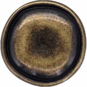 Bezelry 12 Pieces Rustic Round Metal Shank Buttons. 23mm (7/8 inch) (Antique Brass)